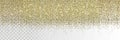 Sparkling glitter on transparent background. Shine golden border. Vector design element for cards, invitations, posters and banner Royalty Free Stock Photo